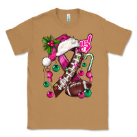 Toasted Coconut Pink Christmas Breast Cancer Ribbon Football Classic Tee - BundleAndBundleShop