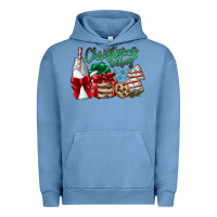 Pigment Pebble Blue Christmas Vibes Urban Hoodie - CowhideDigitalArt