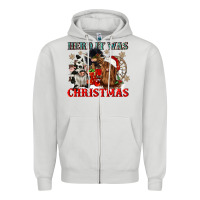 Dove Grey herd it was christmas Zipper Hoodie - CowGirlArtShop