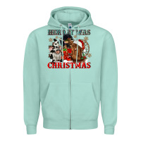 Seafoam herd it was christmas Zipper Hoodie - CowGirlArtShop