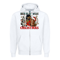 White herd it was christmas Zipper Hoodie - CowGirlArtShop