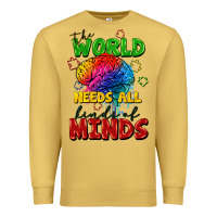 Antique Gold The world needs all kinds of minds Premium Sweatshirt - FaDigitalArtStudio