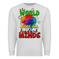 Dove Grey The world needs all kinds of minds Premium Sweatshirt - FaDigitalArtStudio