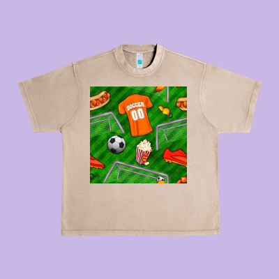 Soccer Ball Uniform And Shoes Seamless Pattern Urban Heavy Tee Designed By Bundleandbundleshop