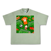 Oil Green soccer ball uniform and shoes seamless pattern Urban Heavy Tee - BundleAndBundleShop
