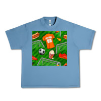 Pebble Blue soccer ball uniform and shoes seamless pattern Urban Heavy Tee - BundleAndBundleShop