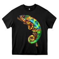 Black Chameleon Lizard Illustrations Heavy Core Tee - LillyAllenDesigns