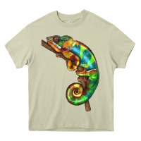 Mossy Chameleon Lizard Illustrations Heavy Core Tee - LillyAllenDesigns