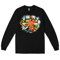 Black Western Texas Flag Cow Portrarit Long Sleeve Tee - Bettercallsaul
