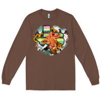 Chestnut Western Texas Flag Cow Portrarit Long Sleeve Tee - Bettercallsaul