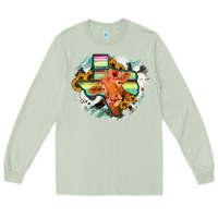 Matcha Western Texas Flag Cow Portrarit Long Sleeve Tee - Bettercallsaul
