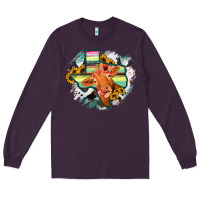 Plum Western Texas Flag Cow Portrarit Long Sleeve Tee - Bettercallsaul
