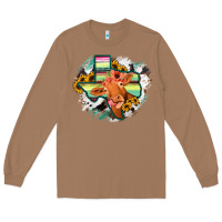 Toasted Coconut Western Texas Flag Cow Portrarit Long Sleeve Tee - Bettercallsaul