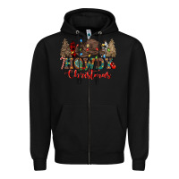 Black howdy christmas Zipper Hoodie - CowGirlArtShop