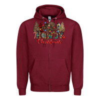 Burgundy howdy christmas Zipper Hoodie - CowGirlArtShop