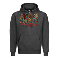 Charcoal Heather howdy christmas Zipper Hoodie - CowGirlArtShop