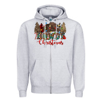 Heather Grey howdy christmas Zipper Hoodie - CowGirlArtShop