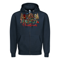 Navy howdy christmas Zipper Hoodie - CowGirlArtShop