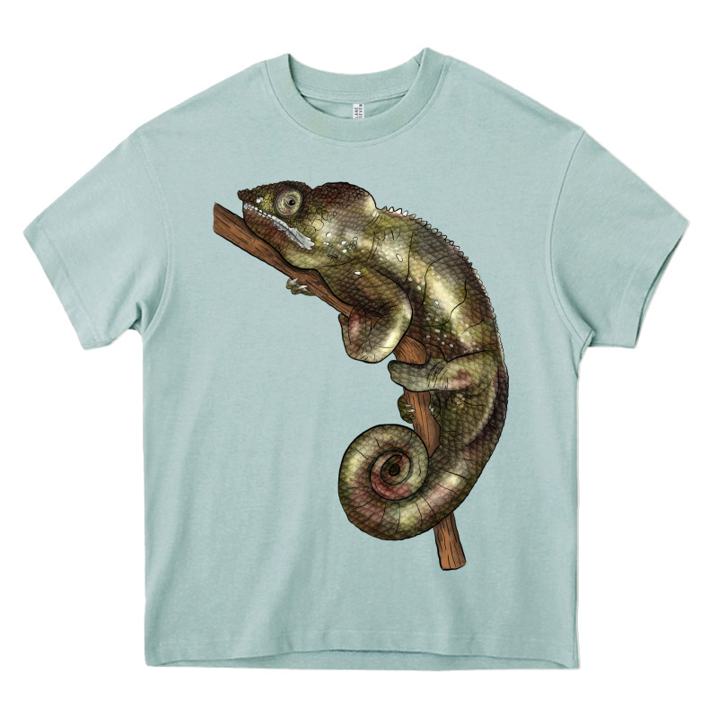 Green Chameleon Lizard Illustrations Heavy Core Tee by LillyAllenDesigns | Teevron