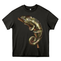 Asphalt Green Chameleon Lizard Illustrations Heavy Core Tee - LillyAllenDesigns