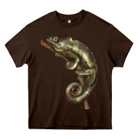 Chocolate Brown Green Chameleon Lizard Illustrations Heavy Core Tee - LillyAllenDesigns