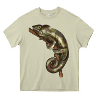Mossy Green Chameleon Lizard Illustrations Heavy Core Tee - LillyAllenDesigns