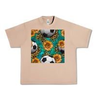 Burro soccer balls and sunflowers with leopard and gemstone seamless pattern Urban Heavy Tee - BundleAndBundleShop