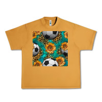 Peanut Butter soccer balls and sunflowers with leopard and gemstone seamless pattern Urban Heavy Tee - BundleAndBundleShop