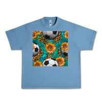 Pebble Blue soccer balls and sunflowers with leopard and gemstone seamless pattern Urban Heavy Tee - BundleAndBundleShop