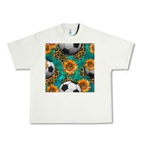 Pistachio soccer balls and sunflowers with leopard and gemstone seamless pattern Urban Heavy Tee - BundleAndBundleShop