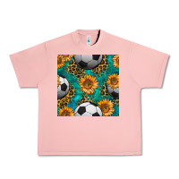 Salmon soccer balls and sunflowers with leopard and gemstone seamless pattern Urban Heavy Tee - BundleAndBundleShop