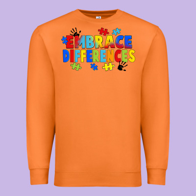 Embrace Differences Premium Sweatshirt Designed By Fadigitalartstudio