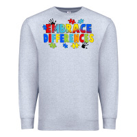 Heather Grey Embrace differences Premium Sweatshirt - FaDigitalArtStudio