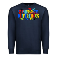 Navy Embrace differences Premium Sweatshirt - FaDigitalArtStudio