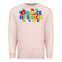 Pale Pink Embrace differences Premium Sweatshirt - FaDigitalArtStudio
