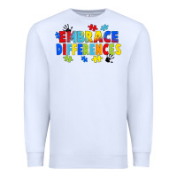 White Embrace differences Premium Sweatshirt - FaDigitalArtStudio