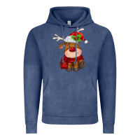 Vintage Denim christmas baby deer Vintage Hoodie - MaliasSmallBusiness