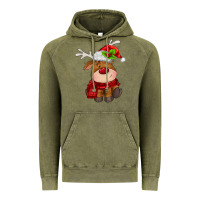 Vintage Olive christmas baby deer Vintage Hoodie - MaliasSmallBusiness
