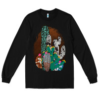 Black Western Cowhide Cactus Long Sleeve Tee - Bettercallsaul
