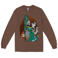 Chestnut Western Cowhide Cactus Long Sleeve Tee - Bettercallsaul