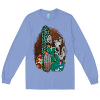 Colony Blue Western Cowhide Cactus Long Sleeve Tee - Bettercallsaul