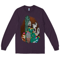 Plum Western Cowhide Cactus Long Sleeve Tee - Bettercallsaul