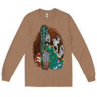 Toasted Coconut Western Cowhide Cactus Long Sleeve Tee - Bettercallsaul