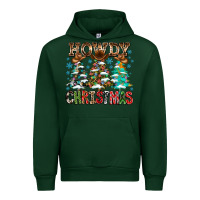 Forest Green Howdy Christmas Urban Hoodie - CowhideDigitalArt