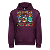 Mauve Wine Howdy Christmas Urban Hoodie - CowhideDigitalArt