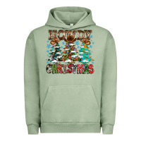 Pigment Oil Green Howdy Christmas Urban Hoodie - CowhideDigitalArt
