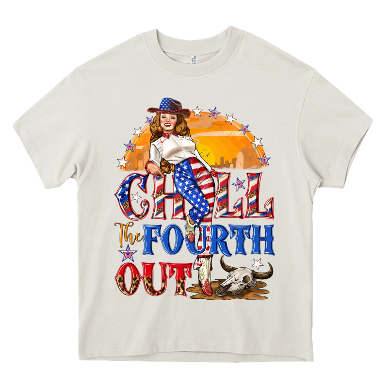 Chill The Fourth Out 4th Of July Heavy Core Tee by NancyCooperArtShop | Teevron