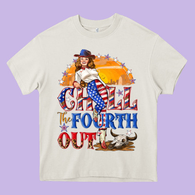 Chill The Fourth Out 4th Of July Heavy Core Tee Designed By Nancycooperartshop