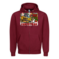 Burgundy i dig christmas Zipper Hoodie - CowGirlArtShop