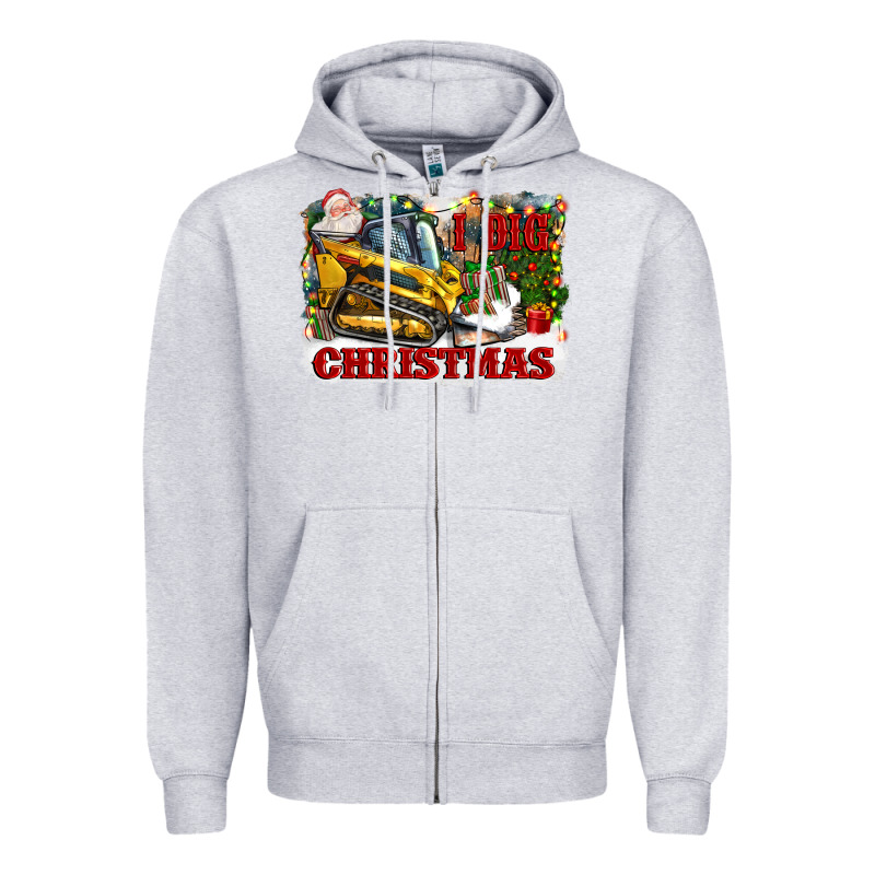 I Dig Christmas Zipper Hoodie by CowGirlArtShop | Teevron